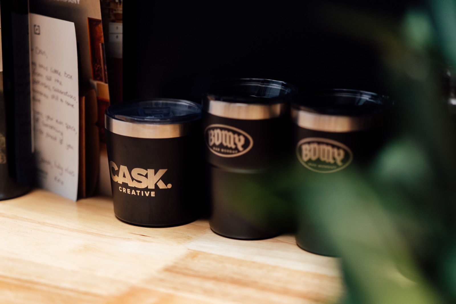 CASK Creative cups on the studio shelf
